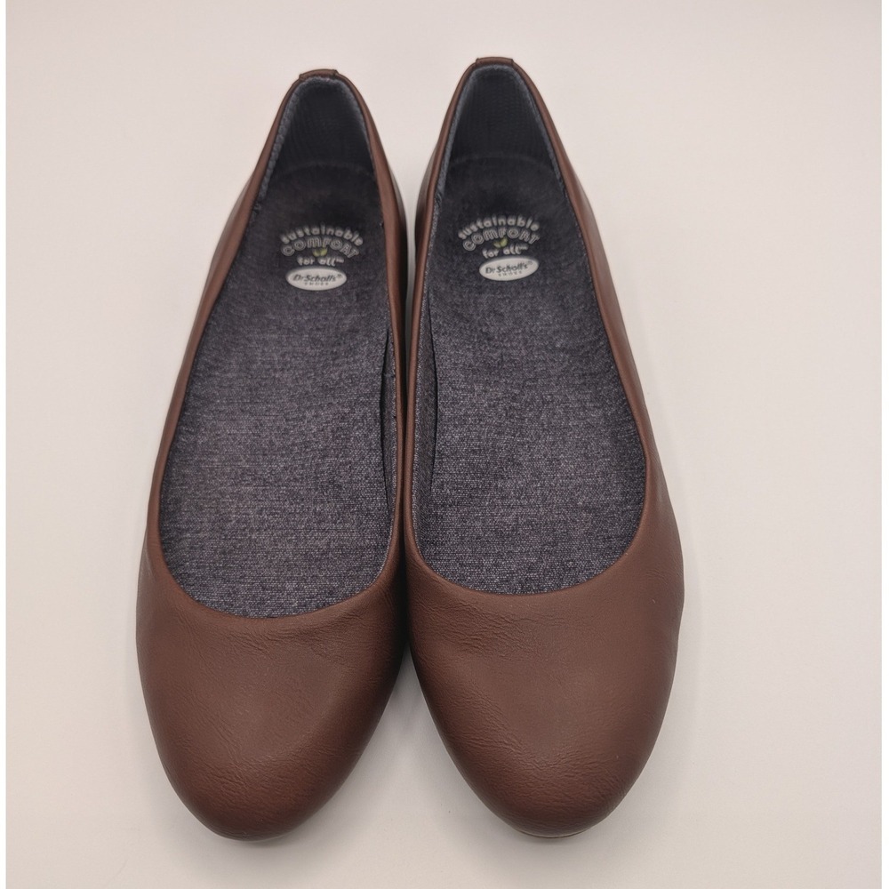 Dr. Scholls Sustainable Comfort Ballet Flats Brown Faux Leather Shoes 9.5